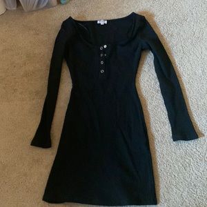 Beginning boutique body con black long sleeve mini dress